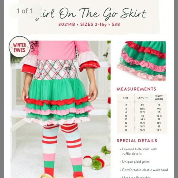 Matilda Jane Skirt size 14 Tulle "Girl on the Go" Wonderment Collection - Picture 2 of 10